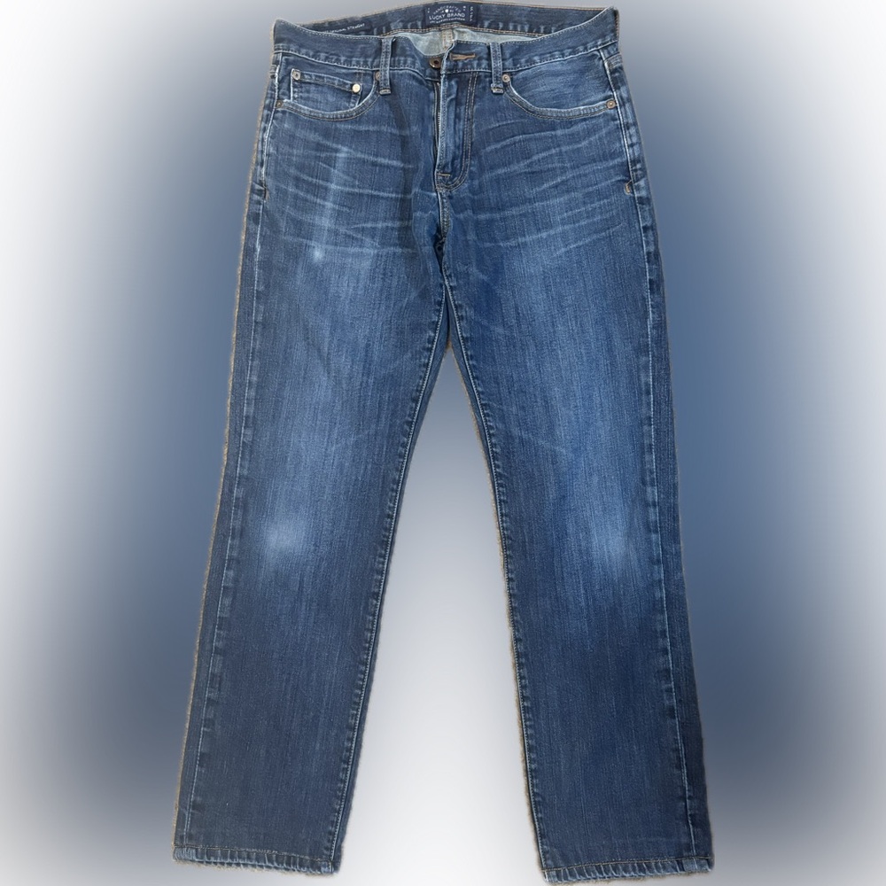 Men's 30X30 Lucky Brand Blue Jeans 221 Original Straight Denim Pants Distressed